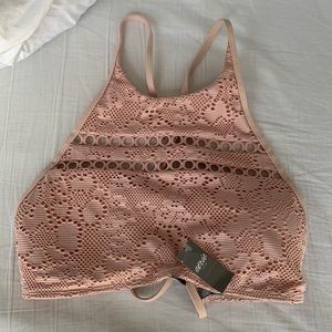 NWT pink crochet bathingsuit top